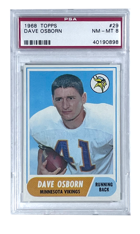 Dave Osborn 1968 Topps #29 PSA 8 Football Card
