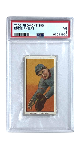 Eddie Phelps 1909 T206 Piedmont 350 PSA 3 Baseball Card
