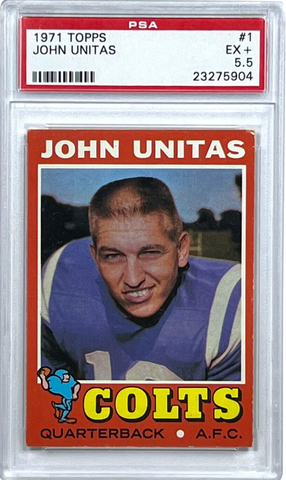 John Unitas 1971 Topps # 1 PSA 5.5 (EX+) Football Card