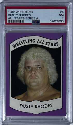Dusty Rhodes (HOF) 1982 Wrestling All Stars Series A #6 PSA 7 (NM) Wrestling Card