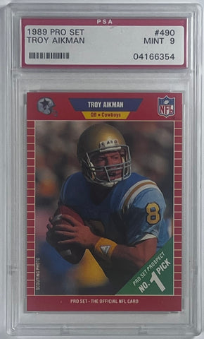 Troy Aikman 1989 Pro Set #490 PSA 9 (MINT) Football Card
