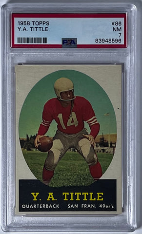 Y.A. Tittle (HOF) 1958 Topps #86 PSA 7 (NM) Football card
