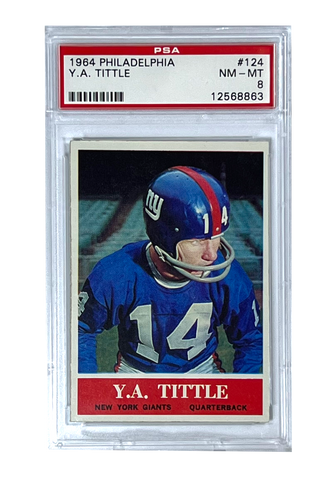 Y.A. Tittle (HOF) 1964 #124 Philadelphia PSA 8 (NM-MT) Football Card
